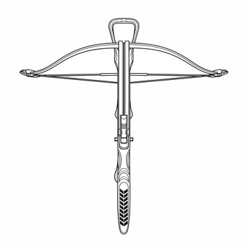 Crossbow with arrow and stock.