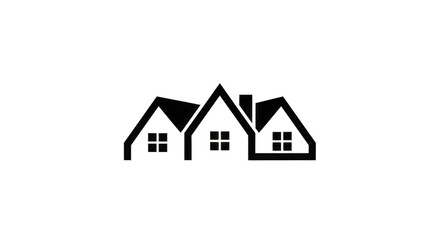 Fototapeta premium minimalist black house icons set on white background vector illustration