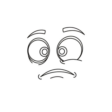 Sad face with raised eyebrows emoticon.