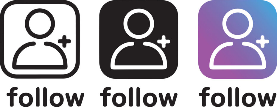 Modern Follow icon set for business