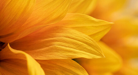 Obraz premium Macro yellow sunflower petals texture bright floral background summer bloom detail