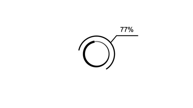 loading icon animation cyan color 81% circle. dark cyan color storage pie chart on dark white background.