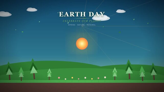 Earth Day Celebration Scenic Animated Nature Environment
