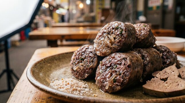 Korean Blood Sausage Soondae with Glass Noodles