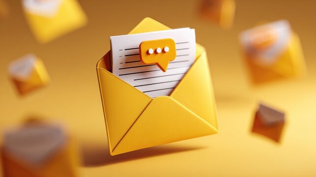 Email messages with floating envelopes