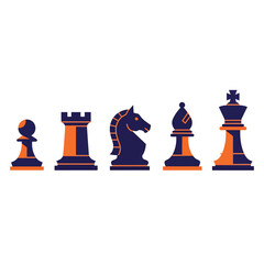 Chess pieces in a row. © Egar