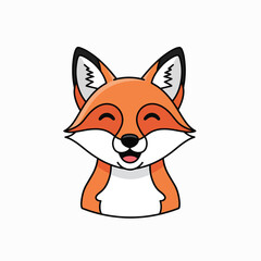 Obraz premium Smiling cartoon fox face closeup 4.