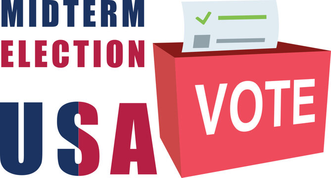 US midterm elections with ballot box