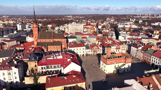 Aerial view of old town of Tarnow Poland