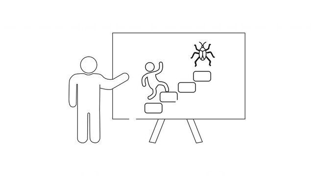 Presentation on Overcoming Obstacles - A Simple Line Art Illustration.