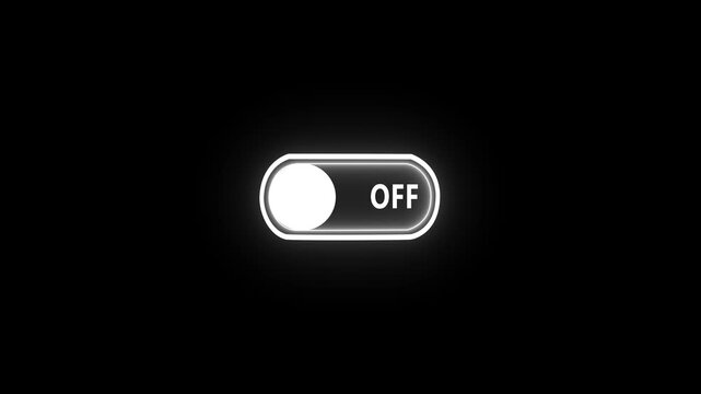 Switch on and switch off button. Power digital button. Turning on-off animation. power off / on button animation technology concept animation.