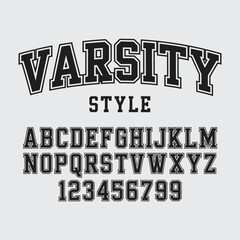 Obraz premium Bold Athletic Style Font . Varsity Style Alphabet and Numbers Font 