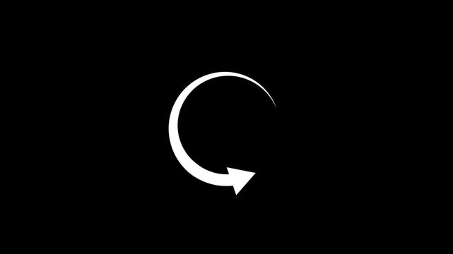 Circle arrow refresh and reload icon animation with loading progress. black background loading bar 4k video digital creative loading bar abstract load