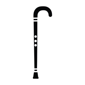 Shepherd crook stick silhouette vector flat illustration design on a white background