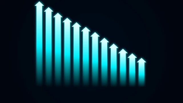 Market volatility concept: decreasing chart of rising arrows representing false recovery