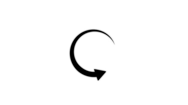Circle arrow refresh and reload icon animation with loading progress. black background loading bar 4k video digital creative loading bar abstract load