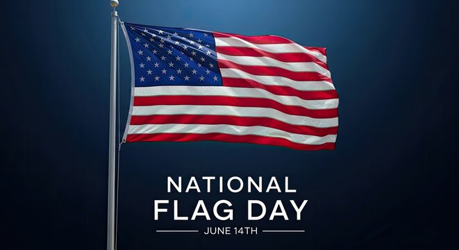 Celebrating national flag day with the american flag waving high