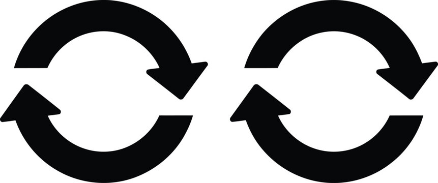 Two opposing circular arrows indicating bidirectional or reciprocal movement