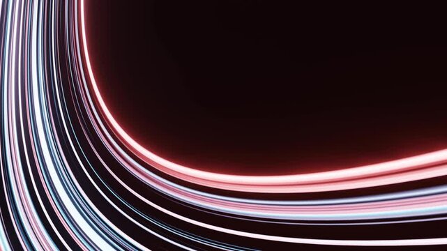 Red glowing curve minimal abstract futuristic background animation. 4K Video