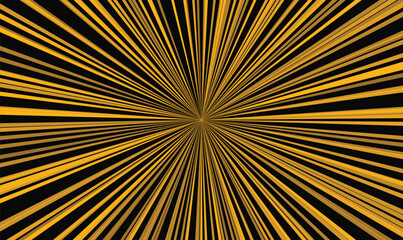 Obraz premium Yellow Sunburst Radial Speed Lines Abstract Vector Background for Action Comic Poster and Web