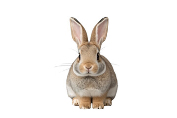 Fototapeta premium Cute rabbit sitting and looking directly forward