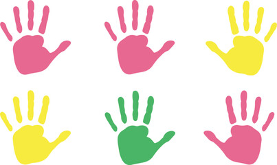 Fototapeta premium colorful hand prints vector illustration