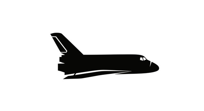 Silhouette of Space Shuttle in Flight