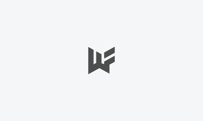 Fototapeta premium Modern abstract vector graphic illustration representing a bold, stylized monogram combining the letters w and f symmetrically