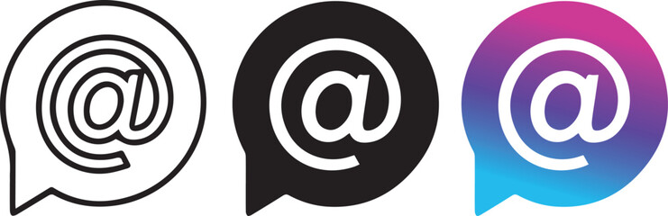 Obraz premium unique mention icon set for business