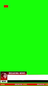 Live Breaking News lower third animation on green screen vertical video with rotating globe.