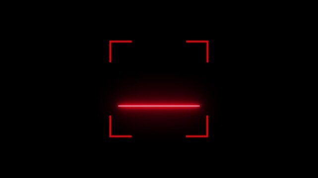 Barcode scanner QR code Neon shine Icon animation isolated on black background