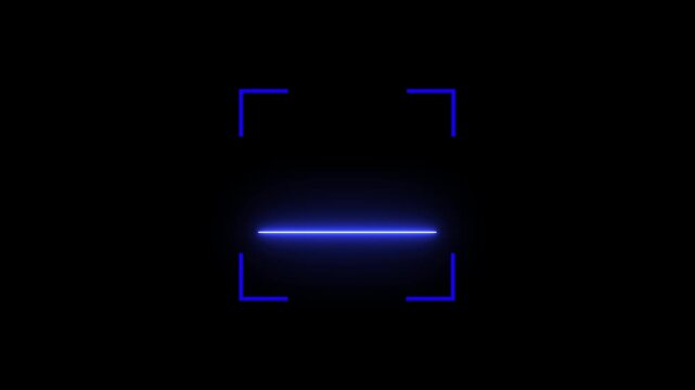Barcode scanner QR code Neon shine Icon animation isolated on black background