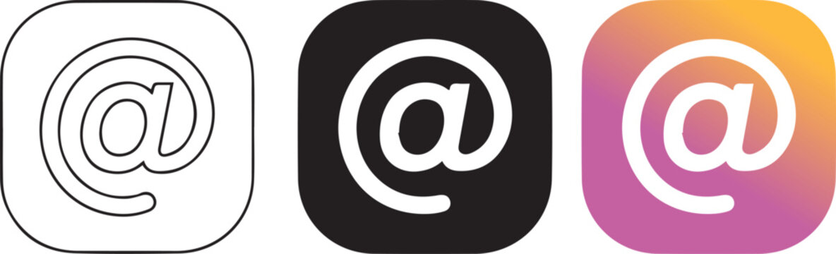 minimalist unique mention icon set