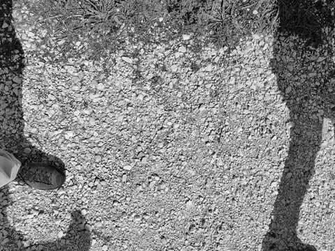 Sellano, Umbria, Italy - September 24, 2025, detail of the dirt path leading to the Tibetan Bridge of Sellano, the highest bridge in Europe.