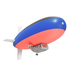 Naklejka premium Modern airship blimp flying on transparent background