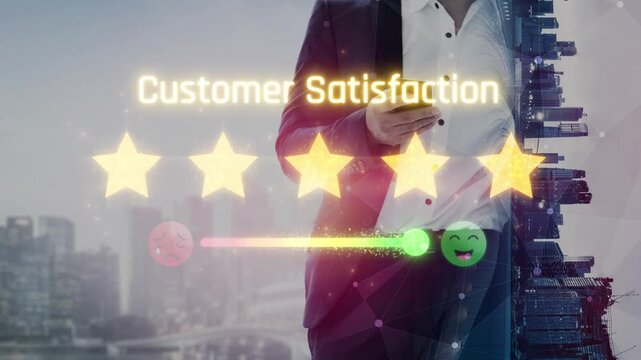 Customer satisfaction measures experience. Customer satisfaction improves service, builds loyalty, customer enhances trust, and customer satisfaction drives feedback. Marrow
