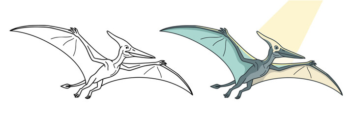 Flying Pteranodon Vector Icon on PNG Background, pteranodon vector, flying pterosaur, prehistoric creature, dinosaur vector, cretaceous animal, prehistoric life, flying reptile, paleontology png,  © TalalAhmad