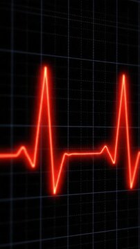 Monitoring heart activity with electrocardiogram showing heartbeat patterns and flatline variations