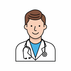 Fototapeta premium Smiling doctor with stethoscope around neck 2.