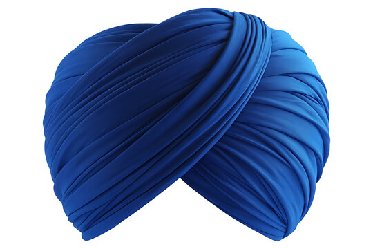 royal blue turban on clean background