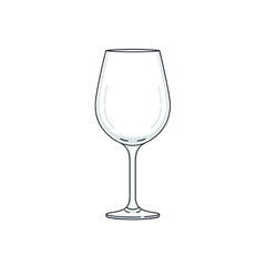Fototapeta premium Wine glass standing empty on white background studio setting
