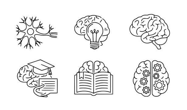 Linear Brain Icons &ndash; Editable Stroke Vector Collection