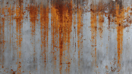Fototapeta premium Weathered metal surface with an abundance of vibrant orange rust stains create a striking abstract texture and detailed grunge background design