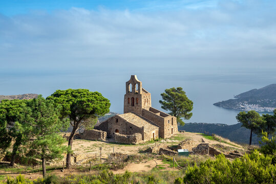 Ancient church of Santa Helena de Rodes (Iglesia de Santa Helena de Roda), Santa Creu de Rodes, Girona province, Catalonia, Spain