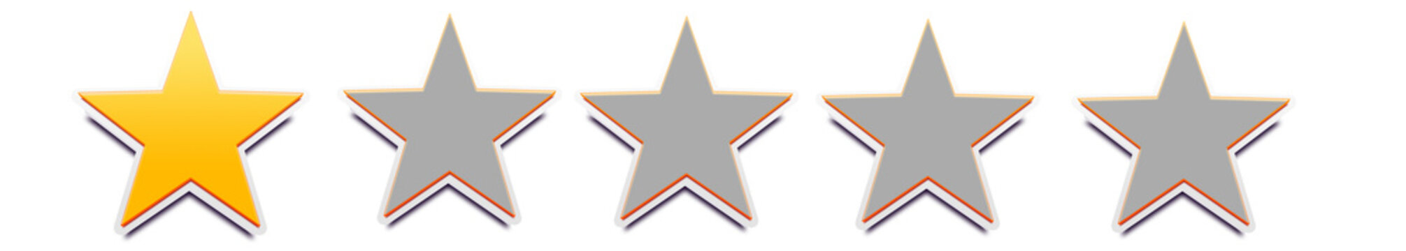 Creative Golden 1 Star rating bar review feedback icon