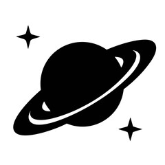 Saturn planet vector graphic with rings and stars icon for astronomy and space designs vector © PURE VECTOR WORK