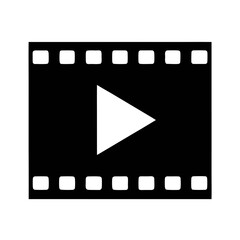 Fototapeta premium Video play button icon vector illustration for multimedia and film player interface design