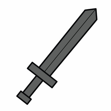 Gray sword with black outline.