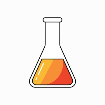 Laboratory Flask with Colorful Liquid.