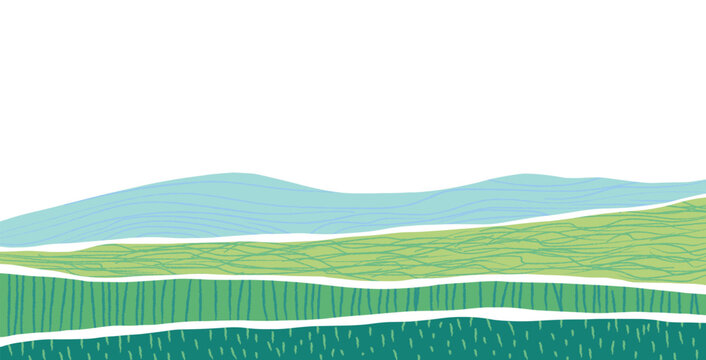 Corn field collage agriculture texture and abstract farm landscape. Asian countryside farm background. Panoramic meadow view